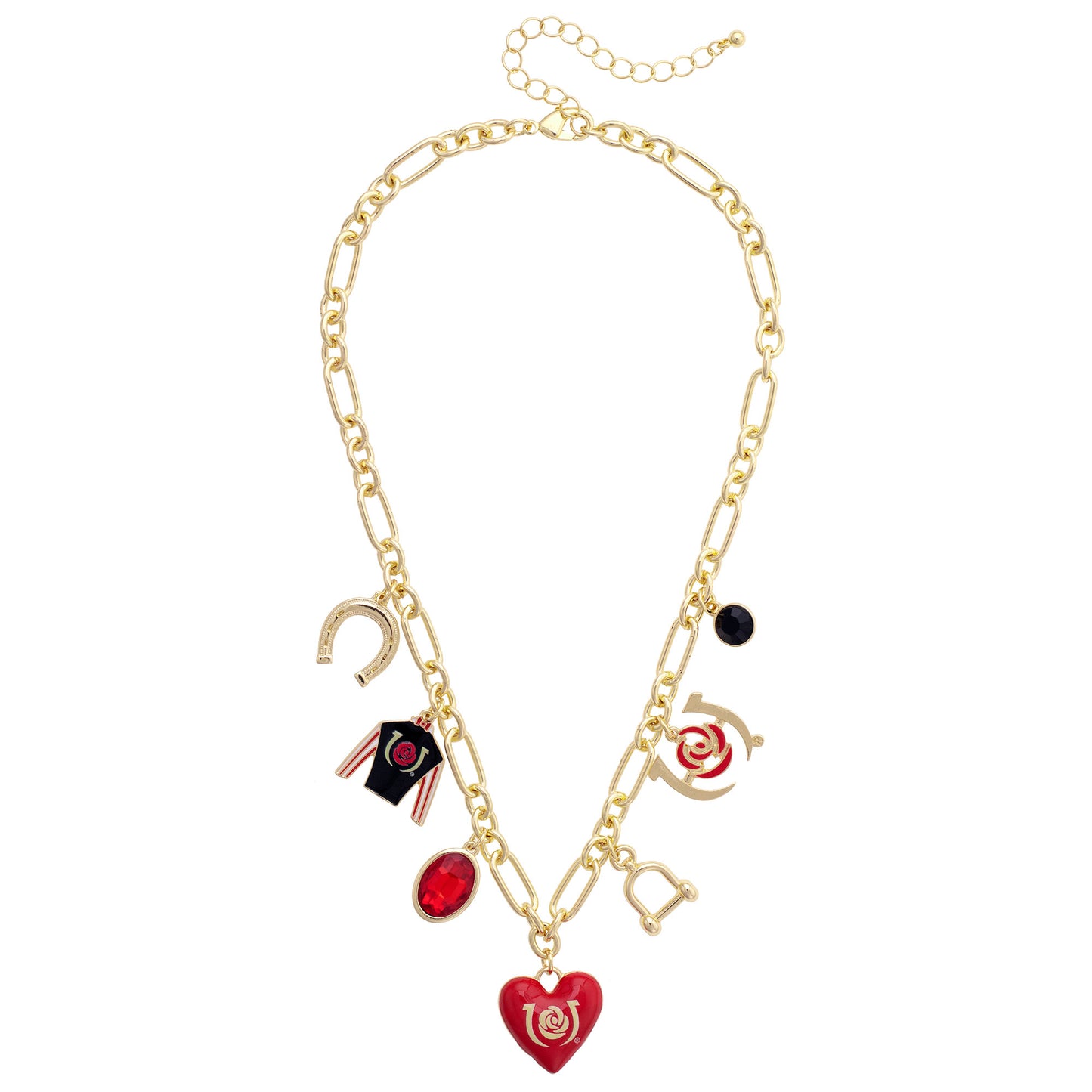 Kentucky Derby Heart Charm Necklace