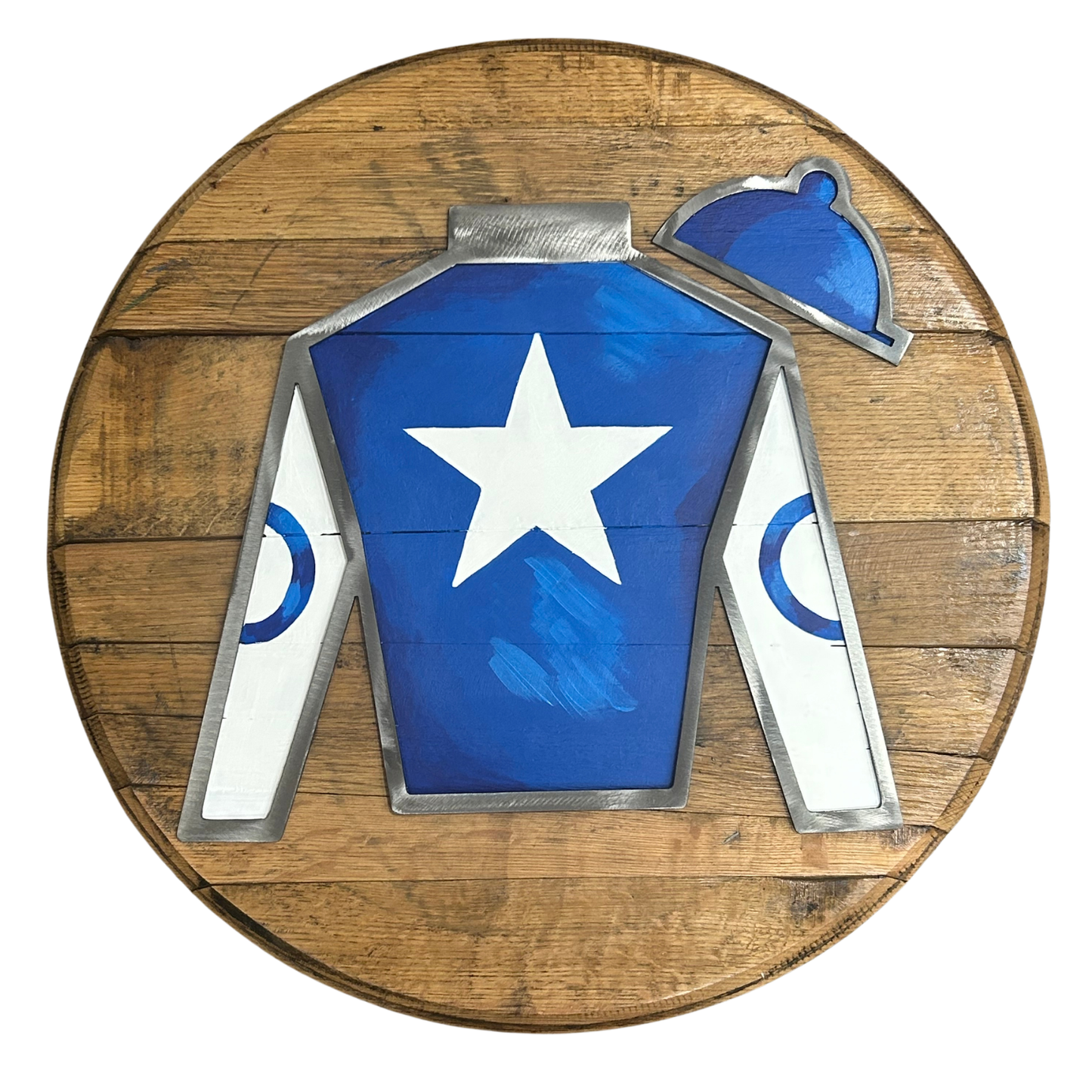 Personalized Silks Barrel Head Horse Racing Wall Decor