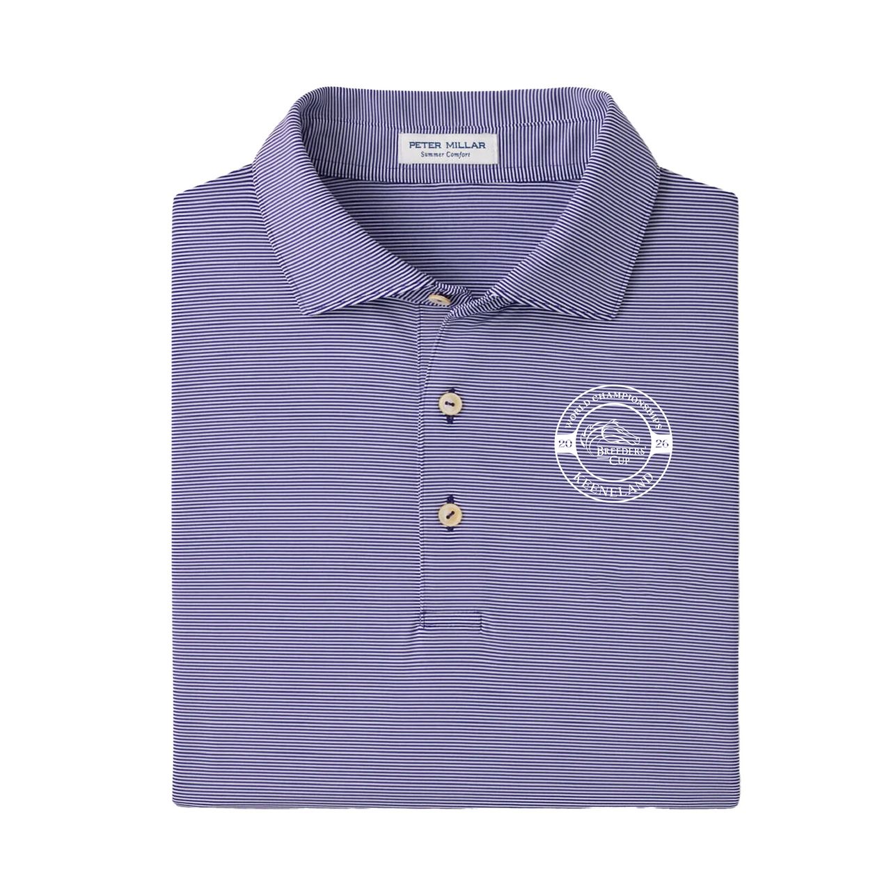 Peter Millar Jubilee Striped Polo-Breeders' Cup Purple