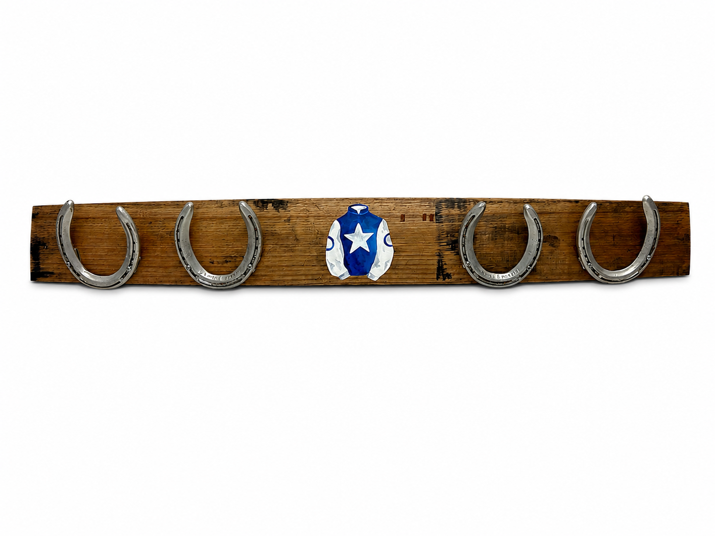 Personalized Silks Barrell Stave Horseshoe Coat Hanger
