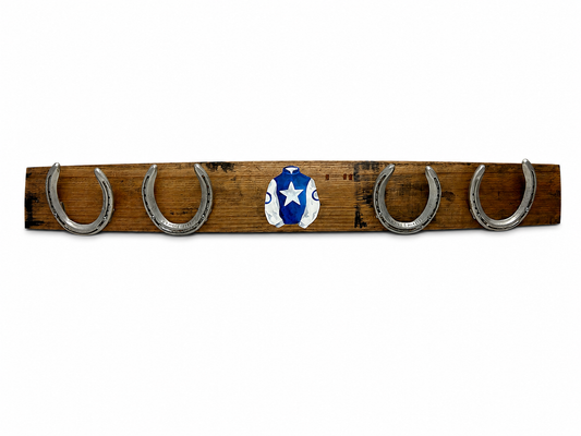 Personalized Silks Barrell Stave Horseshoe Coat Hanger