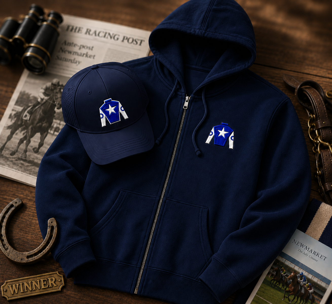 Personalized Silks Zip-Up Jacket + Hat Box