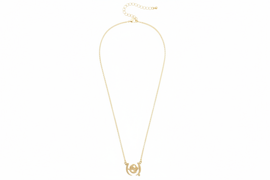 Kentucky Derby Outline Necklace in Shiny Gold