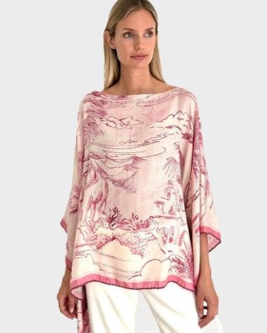 Rani Arabella Cairo Cashmere Printed Poncho