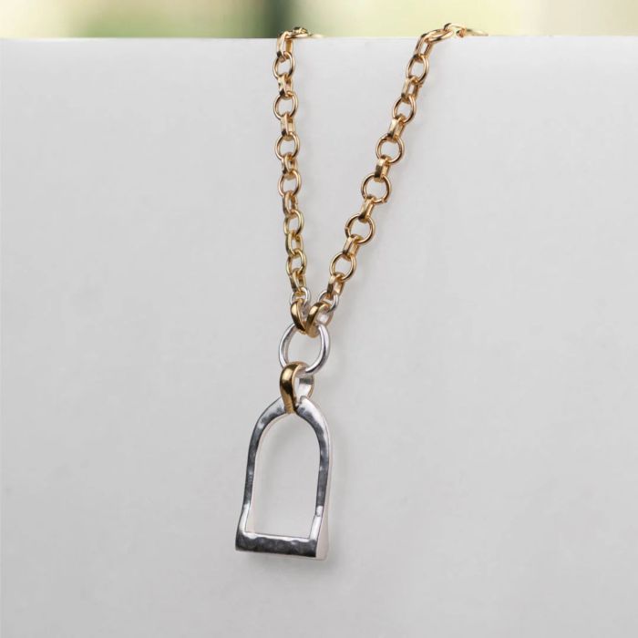 Urban Equestrian Two Tone Stirrup Necklace