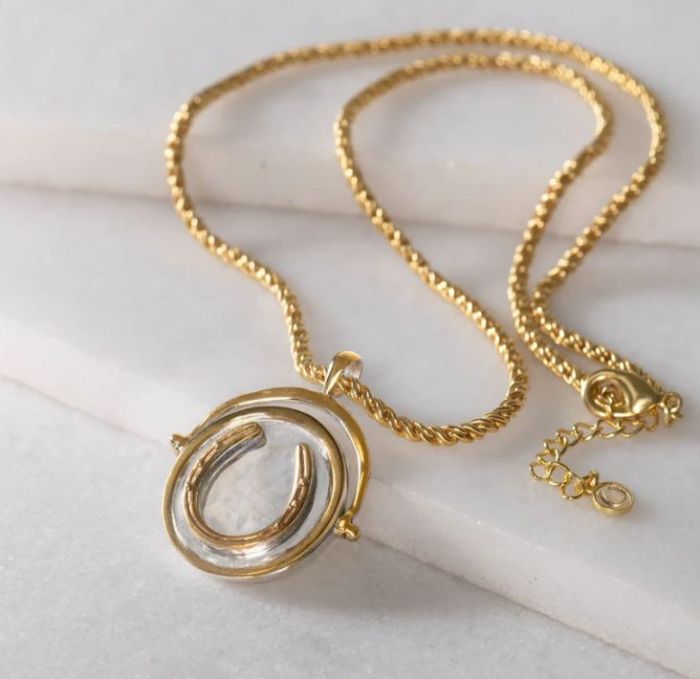 Urban Equestrian Crown Coin Horseshoe Necklace