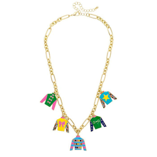 Wild Again Winner's Circle Jockey Silk Charm Necklace