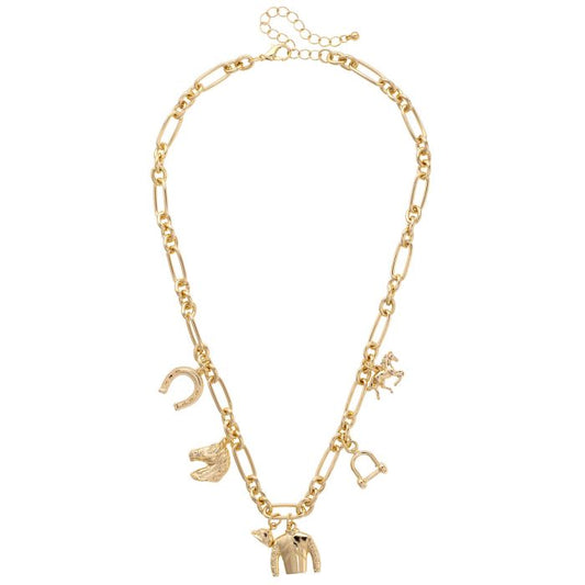 Wild Again Saddles Equestrian Charm Necklace