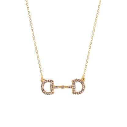 Wild Again Queenie Pave Horsebit Necklace