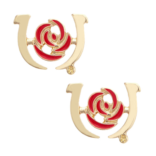 Kentucky Derby Outline Stud Earrings in Shiny Gold