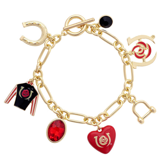 Kentucky Derby Heart Charm Bracelet