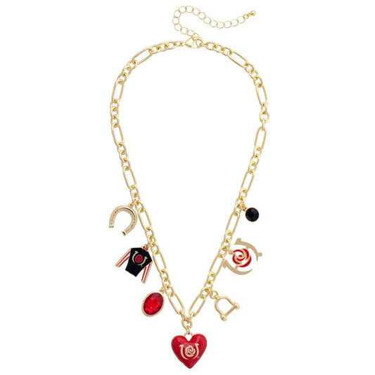 Kentucky Derby Heart Charm Necklace