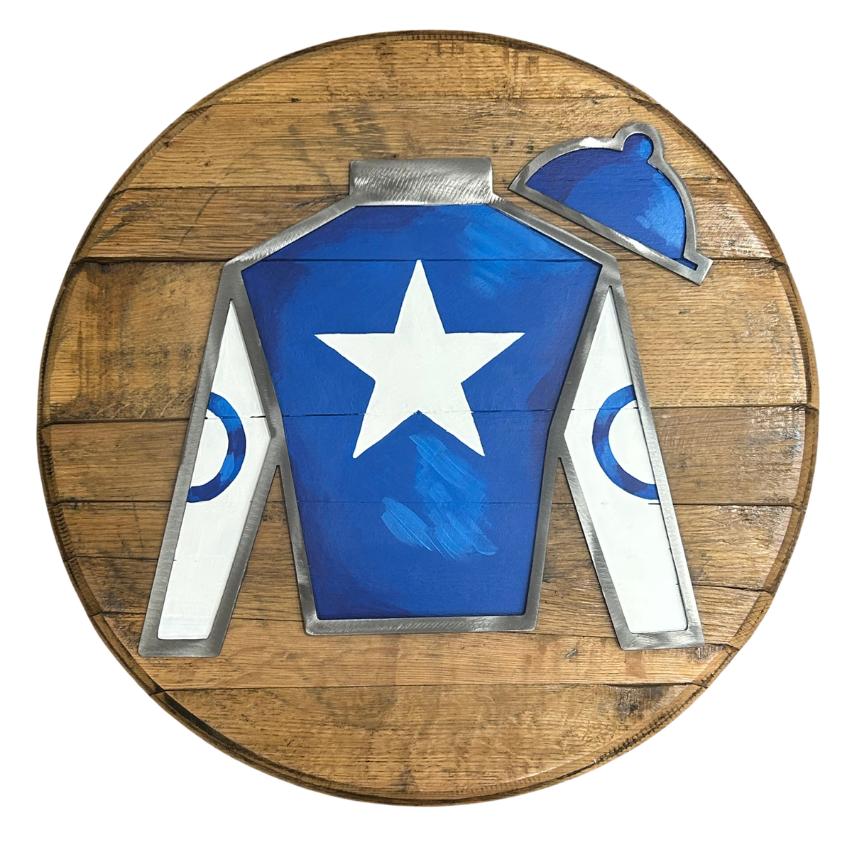 Personalized Silks Barrel Head Horse Racing Wall Decor