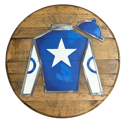 Personalized Silks Barrel Head Horse Racing Wall Decor