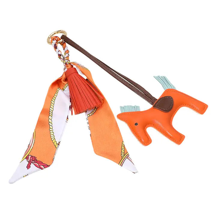 Equestrian Horse Scarf Keychain