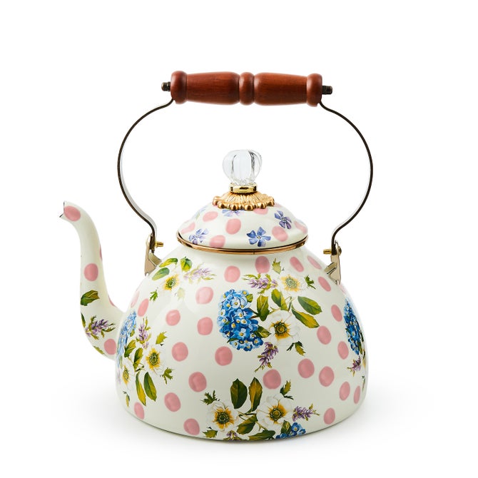 MacKenzie Childs Wildflower 2 Quart Tea Kettle