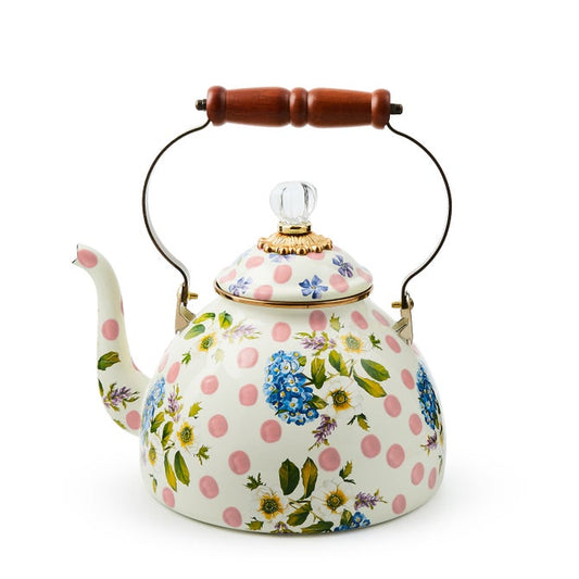 MacKenzie Childs Wildflower 2 Quart Tea Kettle