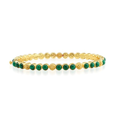 Capucine de Wulf - Berry Gem Petite Hinged Bangle - Malachite