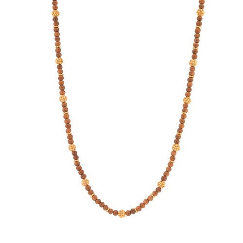 Capucine de Wulf - Berry Single Strand Petite Beads Necklace, 24" - Teak