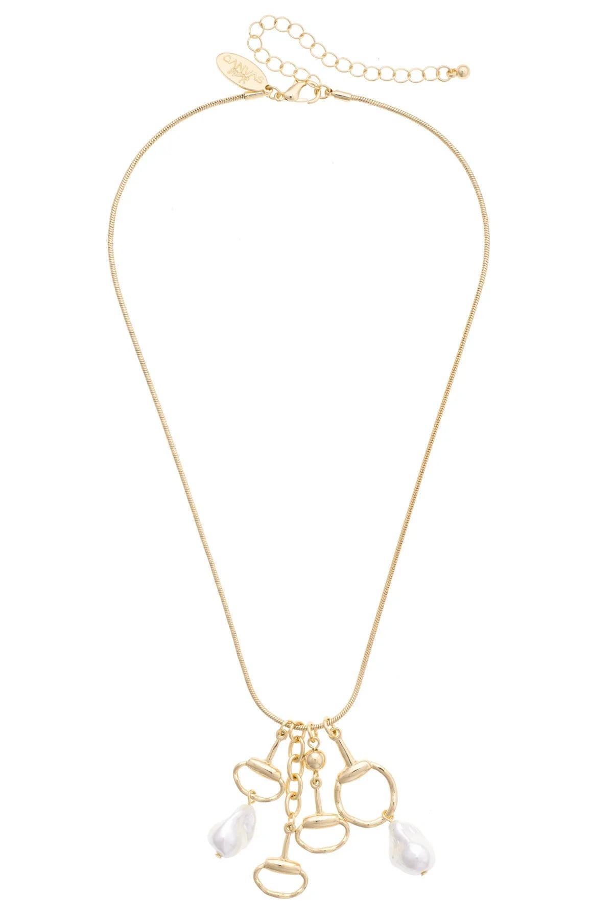 Billie Freshwater Pearl Horsebit Cluster Necklace