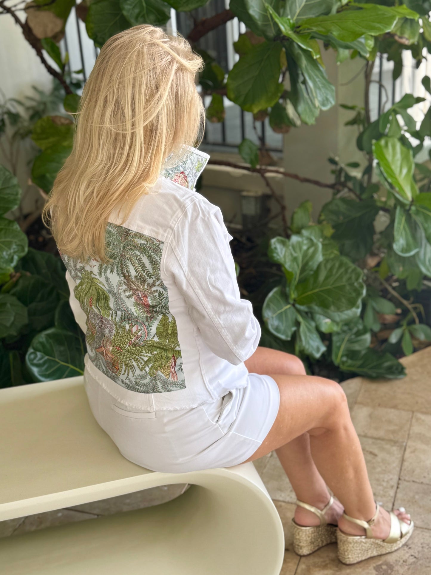 The White Denim Jacket / Tropical Capri