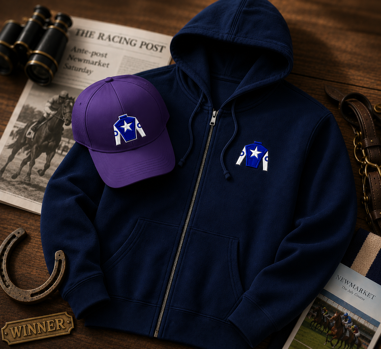 Personalized Silks Zip-Up Jacket + Hat Box