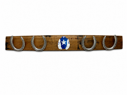 Personalized Silks Barrell Stave Horseshoe Coat Hanger