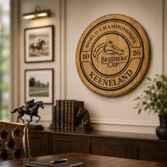 Circle Logo Barrel Head Breeders’ Cup Wall Decor