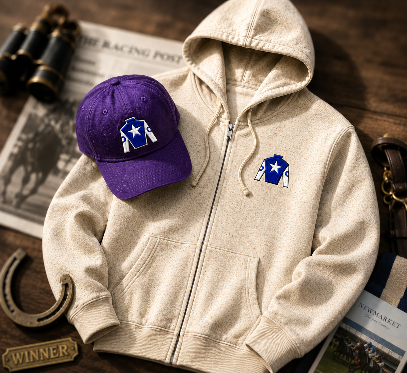 Personalized Silks Zip-Up Jacket + Hat Box