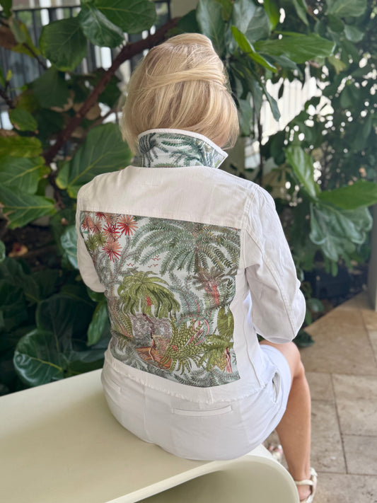 The White Denim Jacket / Tropical Capri