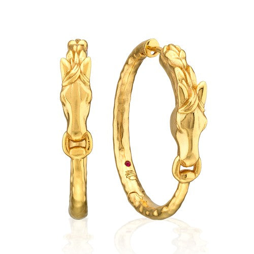 Capucine de Wulf - Equestrian Horsehead Hoop Earrings - Gold
