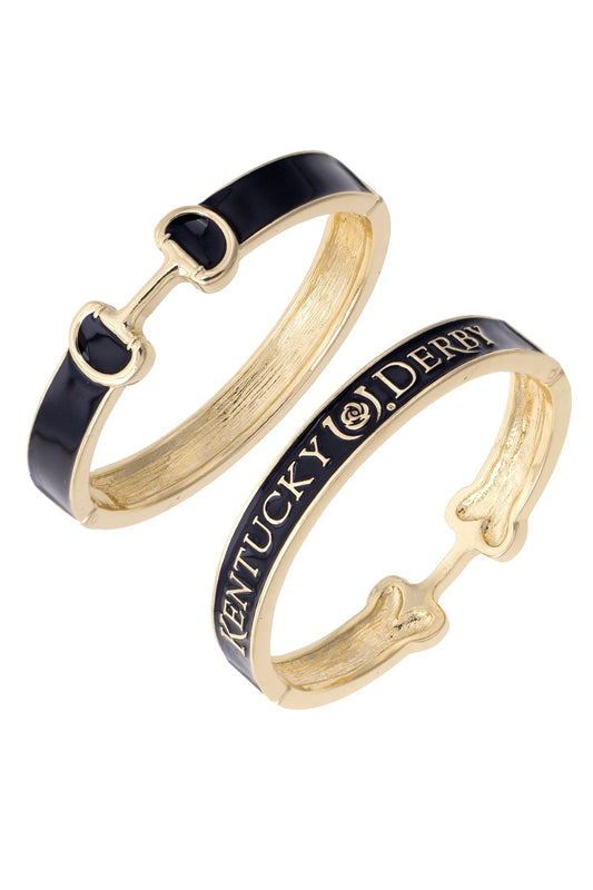 Kentucky Derby Enamel Horsebit Hinge Bangle
