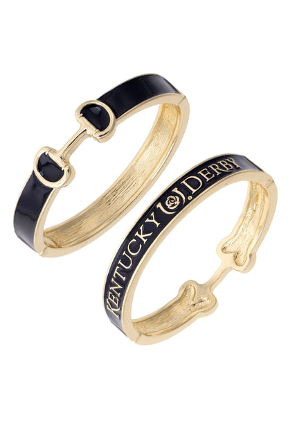 Kentucky Derby Enamel Horsebit Hinge Bangle