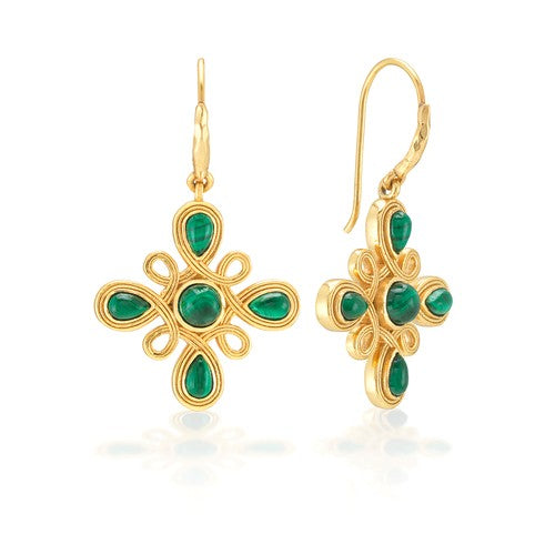 Capucine de Wulf -Monique Gem Dangle Earrings - Malachite