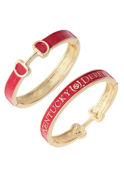 Kentucky Derby Enamel Horsebit Hinge Bangle