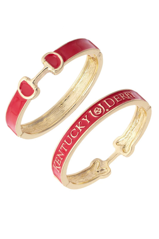 Kentucky Derby Enamel Horsebit Hinge Bangle