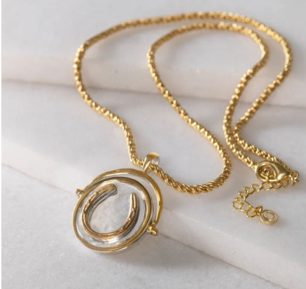 Crown Coin Horseshoe Necklace