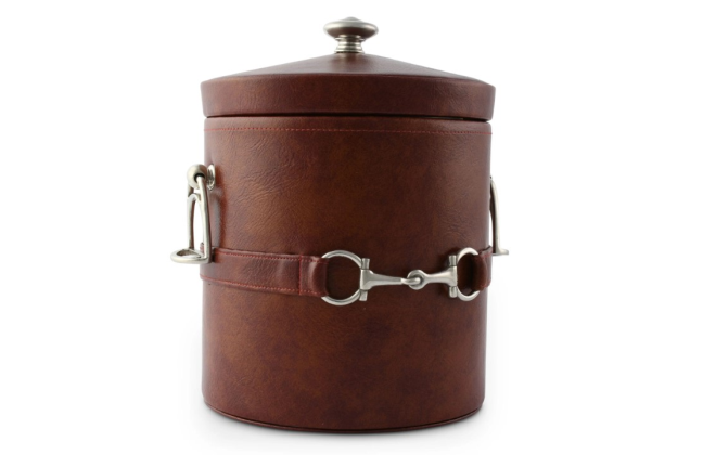 Genuine Leather Bit Ice Bucket