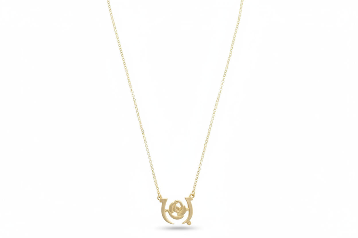 Kentucky Derby Outline Necklace in Shiny Gold