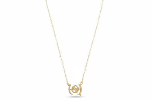 Kentucky Derby Outline Necklace in Shiny Gold