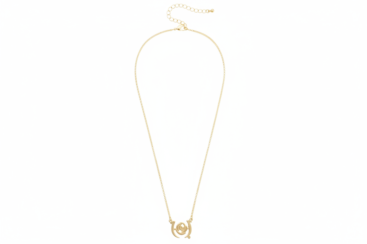 Kentucky Derby Outline Necklace in Shiny Gold