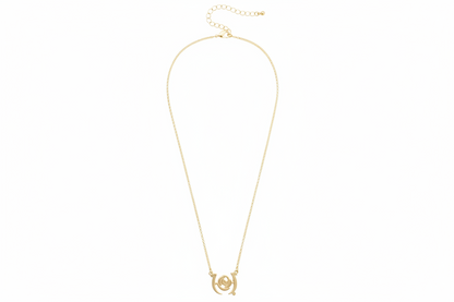 Kentucky Derby Outline Necklace in Shiny Gold