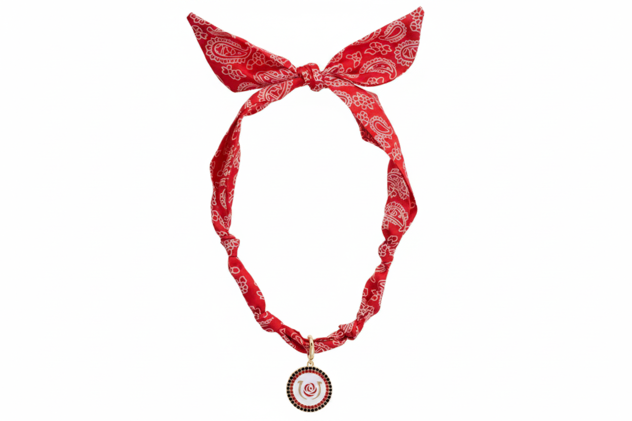 Kentucky Derby Bandana Scarf Necklace in Red