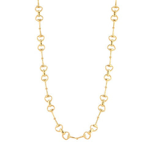 Capucine de Wulf -Equestrian Snaffle Bit Chain Necklace, 34" - Gold