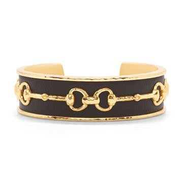 Capucine de Wulf -Equestrian Snaffle Bit Cuff - Vegan Espresso Leather