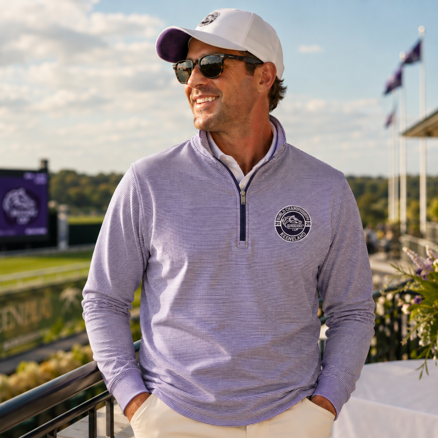 Peter Millar Sugar Stripe Performance Perth with Event Logo