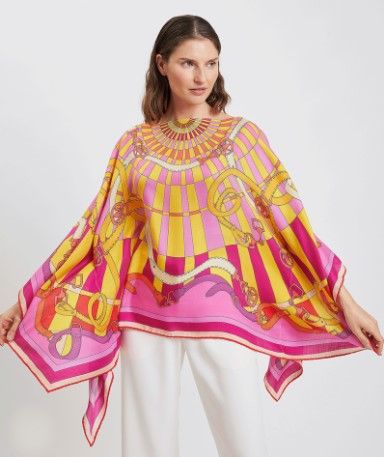 Cashmere Printed Poncho