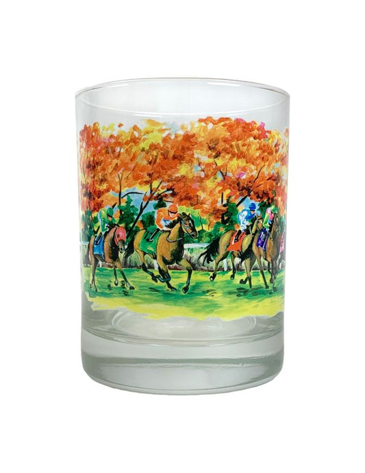 Fall Racing Rocks Glass