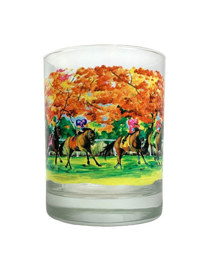 Fall Racing Rocks Glass