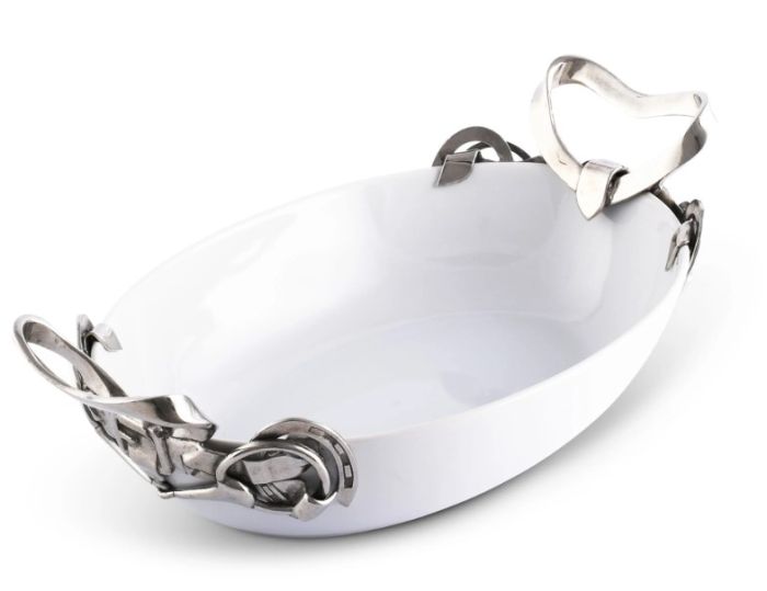 Vagabond House Horseshoe & Bit Stoneware Dish